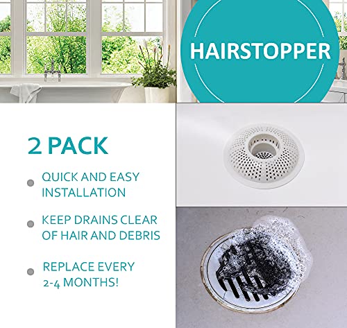 Evriholder Hairstopper 2pk, Plastic Drain Protector for Bathtubs & Showers, Pack of 2 - size: 2 Count, style: Hairstopper