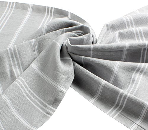 Cacala 100% Turkish Cotton Kitchen Tea Towels, Highly Absorbent Luxury Soft Quick Drying Dish Towel with Hanging Loop for Gym, Yoga, Bath, Sports, Cleaning and Kitchen (23 x 36), Silvergrey - color: Silver Grey