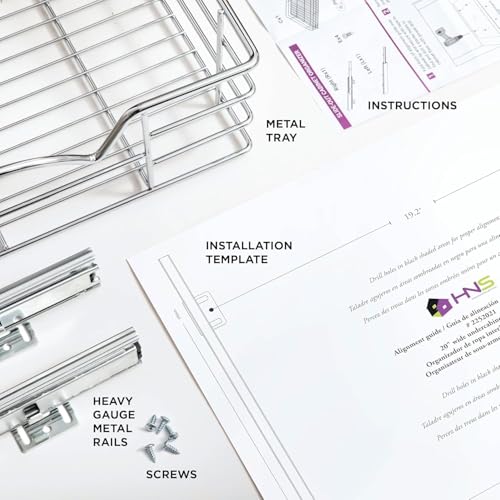HOLDN’ STORAGE Pull Out Cabinet Organizer, Pantry Drawer, 14"W x 21"D x 5"H | Heavy-Duty Full-Extension, Roll Out Shelf for Pots, Pans & Under Sink Storage, Chrome, Require a 15.25"W Cabinet Opening - size: 14 Inch