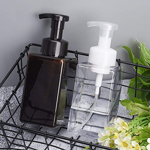 Foaming Soap Dispenser, 15oz Plastic Refillable Pump Bottle, 2 Pack, Clear | Hand Dispenser for Liquid Soap, Shampoo & Body Wash – Saves Soap with Rich Foam, Reusable, Easy to Refill, BPA-Free - color: Clear, size: 15 oz (2 Pack)