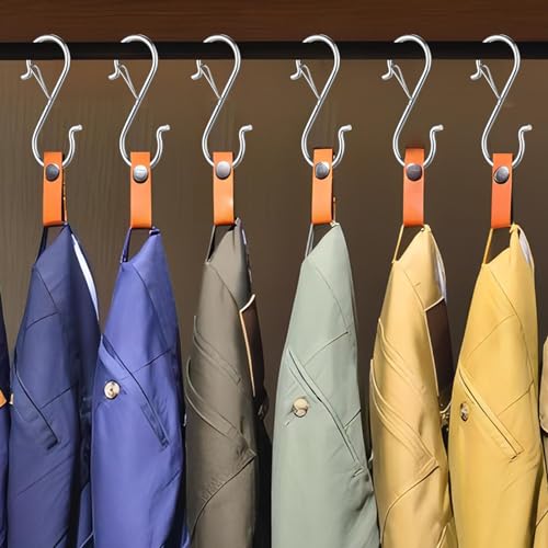 12 PCS S Hooks for Hanging with Safety Buckle, Heavy Duty Metal S Hooks | 3.5 inch S Shaped Hanger Hooks for Hanging Kitchen Utensil, Cups Pots Pan Closet Plants Purse Bags Hats (Silver) - color: Silver