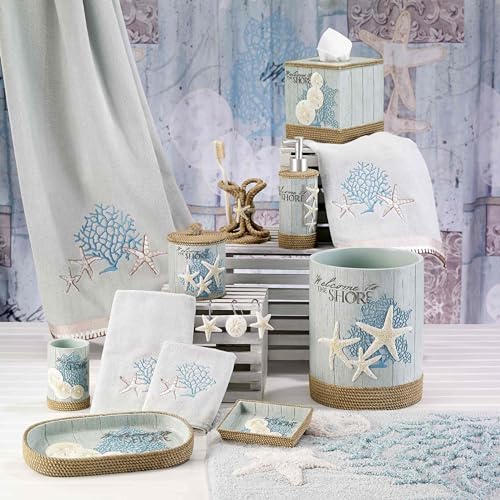 Avanti Linens - Accessory Set, Resin Tumbler, Toothbrush Holder, Soap Dish & Lotion Pump, Durable Bath Decor (Beachcomber Collection) - size: 4pc Accessory Set