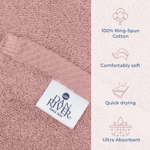DAN RIVER Pack of 1 Oversized Bath Sheet, 40 x 80 Inches, Dusty Rose | 100% Cotton Jumbo Bath Towel with Extra Large Coverage, Lightweight Feel, Super Soft & Quick Dry - color: Dusty Rose, size: 40x80" Oversized Bath Sheet
