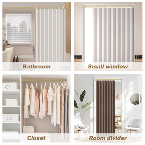 GXOACKJ Gold Shower Curtain Rods - 31-80 Inch Spring Tension Shower Rods for Bathroom, Adjustable, No Drilling, No Rust, Stainless Steel - color: Gold, size: 31-80