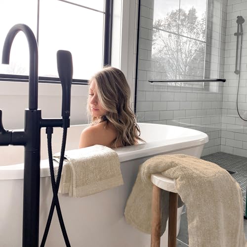 Luxury Bath Sheet Towels, Extra Large Bathroom Towel, 37x70 Viscose Derived from Bamboo & Cotton, Super Absorbent & Fast Drying Plush Bath Sheets - Sand - color: Sand, size: Sheet