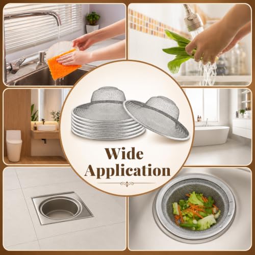40 Pcs Mesh Sink Strainer, 4.5" Diameter Stainless Steel Slop Basket Filter Trap Metal Durable Kitchen Sink Drain Strainer with Large Wide Rim for The Sinks in Kitchen Bathroom Shower Drain