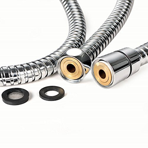 Purelux Shower Head Hose 118 Inches (3 Meters or approx. 10 Feet) Extra Long Handheld Showerhead Extension, Universal Replacement Made of Stainless Steel Polished Chrome - size: 118"