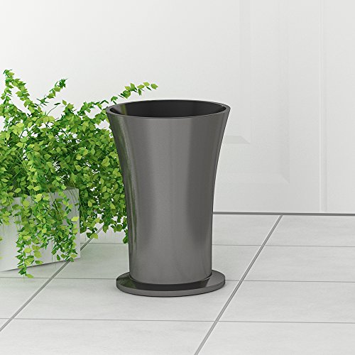 nu steel Midnight Metal Cup for Bathroom Vanity Countertops for Rinsing,Drinking, Storing Dental Accessories and Organizing Makeup Brushes,Eye Liners-Black Nickel