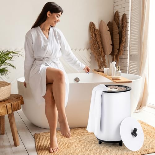 S AFSTAR 23L Towel Warmers for Bathroom - Large Luxury Towel Warmer Bucket with 3 Heat Modes, 4 Timer Settings, Fragrance Disc Holder, Auto Shut Off, Towel Heater for Blankets, Bathrobes (Black) - color: Black