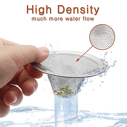 4pcs Heavy Duty Stainless Steel Kitchen Sink Strainer, 2.75" Top / 1" Mesh Metal Sink Strainer,Perfect for Kitchen Sink/Bathroom Bathtub Wash basin Floor drain balcony Drain Hole, Utility - size: 2.75"