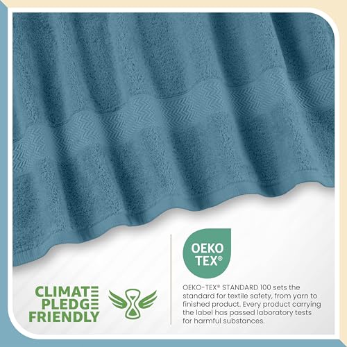 Martex 6-Piece 100% Ringspun Cotton Towel Set, Blue | Quick Dry, Super Absorbent & Soft, Lightweight, 2 Bath, 2 Hand, 2 Wash Cloths - color: Blue