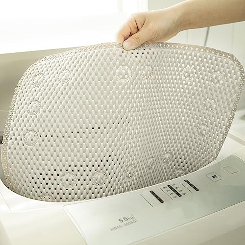 Bathtub Mat Non Slip Ivory 36” X 17” Shower Mat Soft Foam Bath Mats for Bathroom Tub, Bathtub Mat with Drain Holes, Suction Cups, Shower Mat Non Slip - color: Ivory