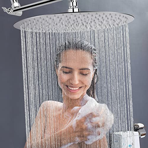 NearMoon Rain Shower Head, Ultra-Thin Design-Pressure Boosting, Awesome Some Experience, High Flow Stainless Steel Rainfall Head (16 Inch, Chrome Finish) - color: Chrome Finish, size: 16 Inch
