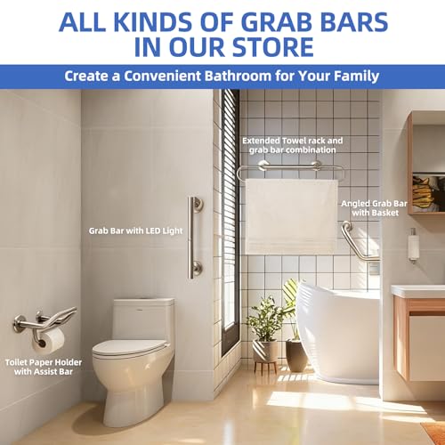 FSA Eligible, Grab Bar for Bathroom with Towel Holder, 31" Towel Rack Wall Mounted, 16" Grab Bars with Towel Rack, Safety Bar for Shower, Grab Bars for Elderly for Wall, Stainless Steel Towel Racks - style: 31 inch wide upgrade