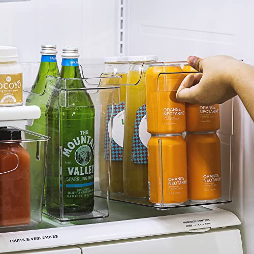 Sorbus Roll Out Bottle Organization Bins - 2 Sizes Pantry Under Sink Organizer with Wheels & Handles - Clear Plastic Organizing Containers for Cleaning Supplies - Kitchen Cabinet Laundry Room Storage - style: Square