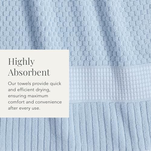 NY Loft 100% Cotton 2-Pack Oversized Bath Towel Set | Blue | Quick-Dry | Two Oversized 35" x 70" Bath Towels / Bath Sheets | Super Absorbent | Designer-Styled Texture - color: Chambray Blue, size: Bath Sheets (2 Pack)
