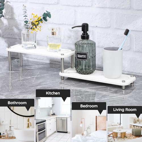 Segbeauty 2 Tier Instant Dry Counter Organizer, 11x4.3in Quick Dry Diatomaceous Earth Stone Drying Tray, Water Absorbing Stone Fast Drying Countertop Rack Sponge Soap Holder for Kitchen Bathroom White - color: Pure White