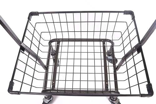 Heavy Duty Uhandle Laundry Cart with 5" Wheel (Charcoal Grey Pole Rack) - color: Charcoal Grey Pole Rack