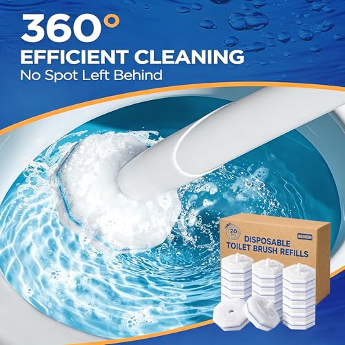20 Count Toilet Bowl Cleaner Wand Refills Compatible with CLOROX, Disposable Toilet Brush Refills, Replacement Brush Heads for Cleaning System - size: 20 Count (Pack of 1)