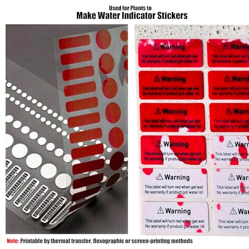 2 Rolls x 1" x 10 Yards White Polyester Water Contact Indicator Tape | Model 0201, Ultra-Thin 6 Mil, Printable and Die Cuttable, Top Quality with UL-969 Compliant, for Electronics Repair Warranty - size: 1" x 10 Yards