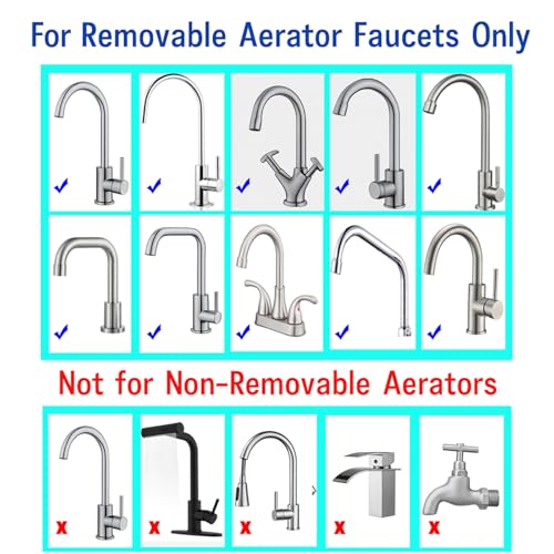 9 Pack Faucet Attachment, Chrome Brass Sink Faucet Accessory, 55/64 Inch 22mm Internal Thread, Replacement Part (M22 Female Thread) - style: 55/64 Inch Internal Thread