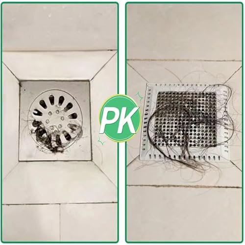 Hair Catcher/Drain Strainer/Shower Drain Cover for Bathroom Floor Drain, Stainless Steel and Silicone (2pack,4.9 inch) (Black)