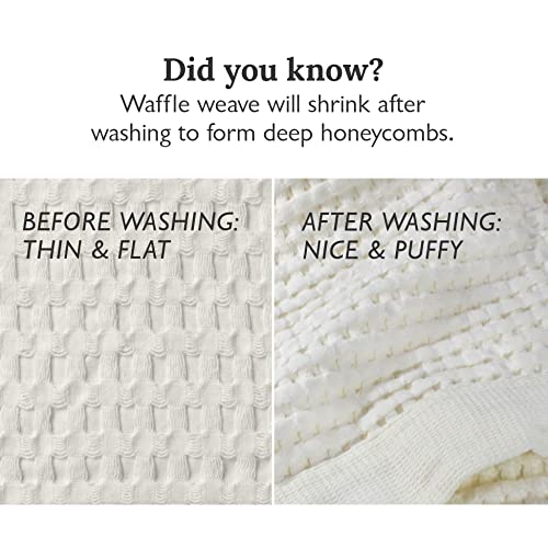 GILDEN TREE Waffle Towel Set Quick Dry Thin | 2 Bath Towels | 2 Hand Towels | 2 Washcloths, Modern Style (Cream) - color: Cream, size: Bath Towel Set