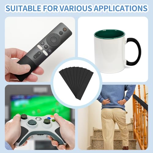 PATIKIL 5 x 21.5cm Non-Slip Grip Tape, Waterproof Non-Abrasive Traction Tape Self-Adhesive Cushion Pad Strips for Handrails Game Controllers Ovens- 7 Pcs (Black) - color: Black, size: 2 x 8.5 Inch