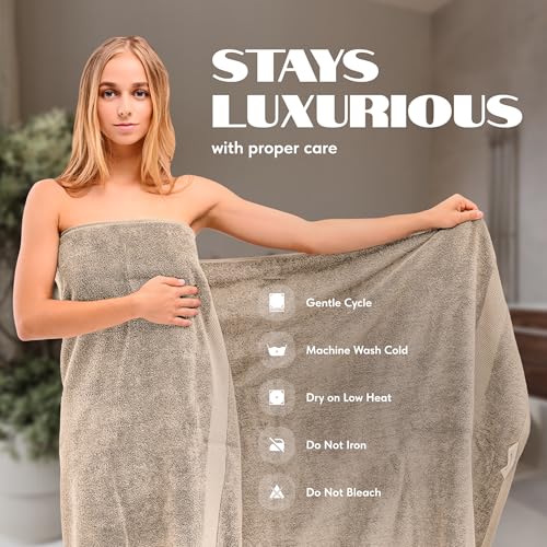 White Classic Luxury Soft Bath Sheet Towels - 650 GSM Cotton Luxury Bath Towels Extra Large 35x70 | Highly Absorbent and Quick Dry | Hotel Collection Extra Large Bath Towels Oversized, Taupe, 2 Pack - color: 10: Taupe