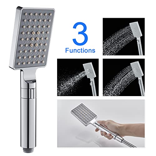 POPFLY LED Rainfall Waterfall Shower Panel Tower System, 4 Body Jets and 4 Mist Spray, 3-Function Handheld Shower, 304 Stainless Steel Shower Tower with Temp Display, Brushed - color: 8 Jets-brushed