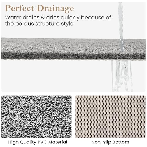 SoftDuo Shower Mat Bathtub Mat Non-Slip Soft Tub Mat | 24x16 inch,PVC Loofah Bath Mat with Drain for Tub and Bathroom,Quick Drying,Grey - color: Grey, size: 24" x 16" (Rectangular)