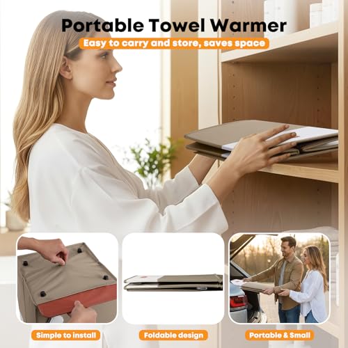 Towel Warmer, 40L Large Towel Warmer for Bathroom, Portable Towel Heater Bucket with Auto Shut Off, Electric Hot Towel for Spa,Blanket,Baby,Bathrobe,Oversized Towels