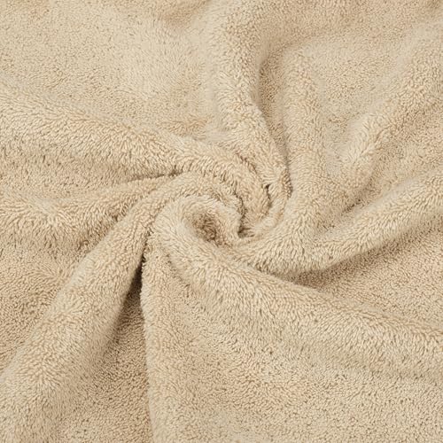 American Soft Linen 100% Cotton Luxury Turkish Towels, 6 Piece Towel Set | Soft Absorbent Quick Dry OEKO Tex Standard 100 Certificated Durable Machine Washable Premium Hotel Quality - color: Beige, size: (27"x54") + (16"x28") + (13"x13")