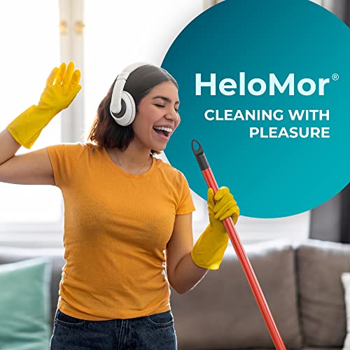 HeloMorSqueegee Broom Scrubbing Brush with Telescopic Long Handle for Garage, Patio, Deck, Tile and Shower (59 Inch (Metal Broom Handle)) - size: 59 Inch (Metal Broom Handle)