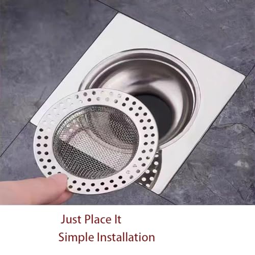 2 Shower Drain Hair Catcher, Shower Drain Basket, SS Mesh, Fits 3-Inch Hole | Easy to Clean SS Mesh Hair Trap, Reusable Anti-Clog Drain Strainer for Bathroom Sink, Drain & Tub, 3" Inner Dia Holes - size: Shallow-2 Pcs