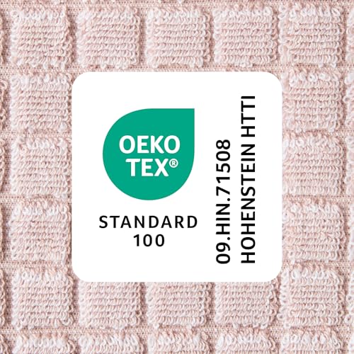 TOWN & COUNTRY EVERYDAY 6-Piece Textured Windowpane Set, 2-Bath Towels, 2-Hand Towels, 2-Washcloths, 100% Cotton, Plush & Absorbent 550GSM, Blush - color: Blush