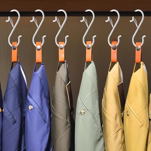 12 PCS S Hooks for Hanging with Safety Buckle, Heavy Duty Metal S Hooks | 3.5 inch S Shaped Hanger Hooks for Hanging Kitchen Utensil, Cups Pots Pan Closet Plants Purse Bags Hats (White) - color: White