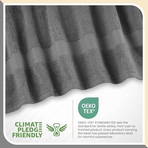 Martex 6-Piece 100% Ringspun Cotton Towel Set, Dark Grey | Quick Dry, Super Absorbent & Soft, Lightweight, 2 Bath, 2 Hand, 2 Wash Cloths - color: Dark Grey