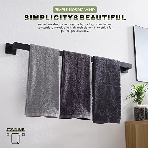KOKOSIRI 32-Inch Single Towel Bar, Bathroom Kitchen Towel Holder, Wall Mounted SUS304 Stainless Steel Towel Rack 2 Pack, Matte Black, B4003BK-L32-P2 - color: Matte Black, size: 32-Inch (2 Pack)