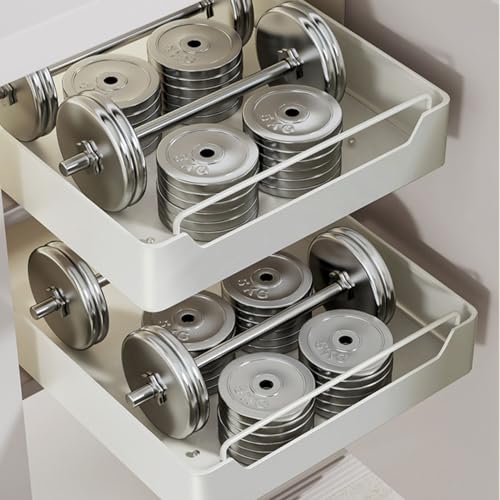 Garvee 15.7'' Pull Out Cabinet Organizer Fixed with Adhesive Durable Film,Sliding Drawers for Cabinets,No Drilling Required-Stainless Steel Material,Can Be Used for Cabinets, Bathroom Sinks - color: White