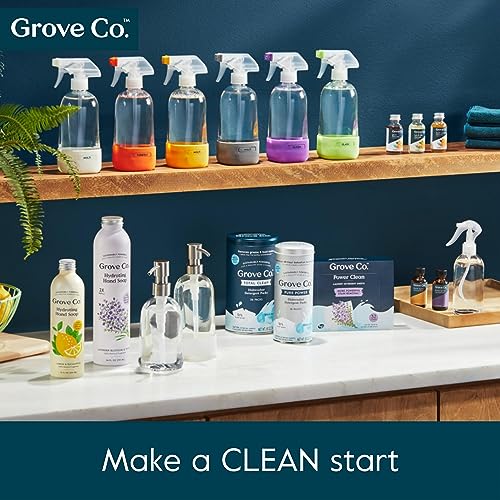 Grove Co. Gel Hand Soap Dispenser, 2 x 13.5 oz Glass Bottles | Glass bottles; Stainless-steel pumps; Reusable; Pair with Grove Co. Hand Soap; No Plastic Waste - size: 27 Ounce ( Pack of 2)