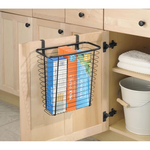 iDesign Metal Over-the-Cabinet Basket for Kitchen Storage - Matte Black - color: Matte Black
