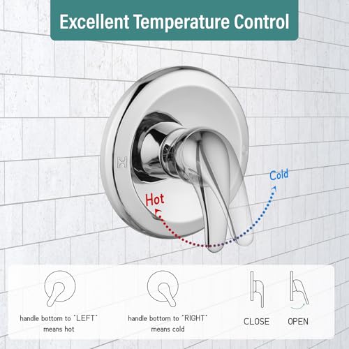 Magnetic Shower Faucet Set Dual 2 in 1 Shower System with Handheld Shower Spray 3-way Water Diverter Shower Trim Kit Rainfall Bathroom High Pressure 5 Setting without Tub Faucet Polish Chrome - color: Polish Chrome
