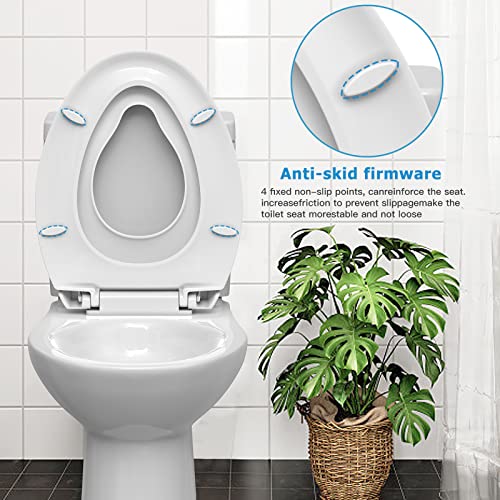Toilet Seat Elongated White Flat Toilet Seat Cover with Quick Release Easy Clean Hinges, Comfortable Fit for Standard Toilets, Perfect for Home Bathroom Upgrades, Apartments and Guest Restrooms - size: Elongated with Toddler Seat