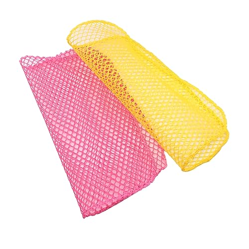 Dish Washing Net Scrubber 5pcs/ Innovative Mesh Cloth, Quick Dry - No More Sponges with Smell / 11.5 by 11.5 inches/Advanced Raw Material-Polypropylene 100% (Pink 5) - color: Pink5
