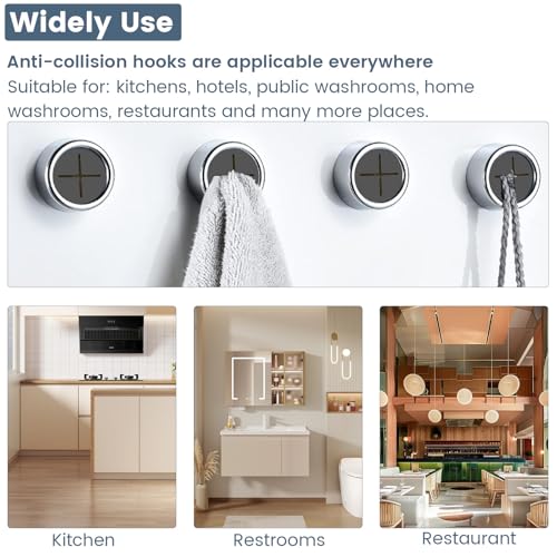 3-Piece Adhesive Towel Hook Set - Chrome Finish Silicone Claw Towel Holder for Kitchen, Bathroom, Outdoor Use - color: Gray