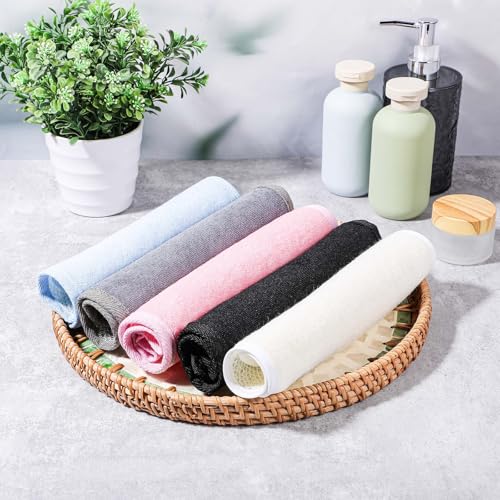 Molain 20 Pcs Exfoliating Washcloths, Double Sided Wash Cloths for Showering, Exfoliating body scrubber, Exfoliating Shower Towel for Women and Men