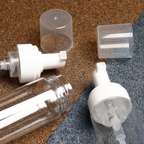 2PCS 200ml/7oz Foam Pump Bottles, Travel Size Foaming Dispenser | Reusable travel foam pump bottles for hand soap, lash cleanser, shampoo & body wash