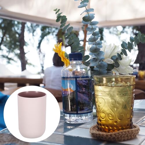 uxcell 2Pcs Plastic Drinking Cups, Double Color Unbreakable Reusable Bathroom Cup Mouthwash Cup Toothbrush Tumbler Holder, Pink - color: Pink