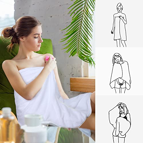 Microfiber Bath Towel 30x60inch 2 Pack Extra Large Bathroom Towels,Ultra Absorbent Shower Towel Set,Quick Dry Soft Bath Sheets for Spa, Swimming, Pool- White | Large absorbent bath towel for shower, spa, swimming, pool. Soft quick dry microfiber, 30x60 in
